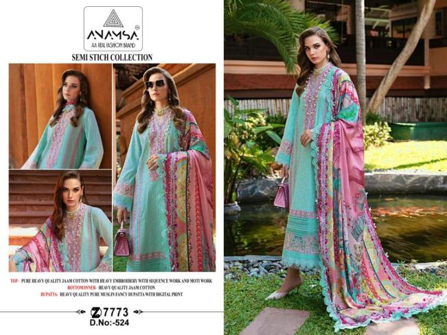 Anamsa-524 Heavy Jam Cotton wholesale salwar kameez in surat