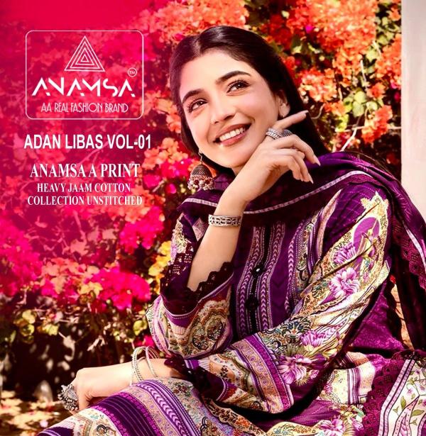 Anamsa Adan Libas Vol 1 Jaam Cotton Salwar Suit Wholesale Catalog