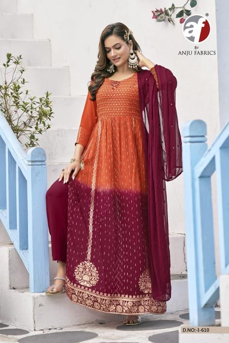 anju fab 610 PURE  VISCOSE JACQUARD  wholesale readymade salwar kameez in surat