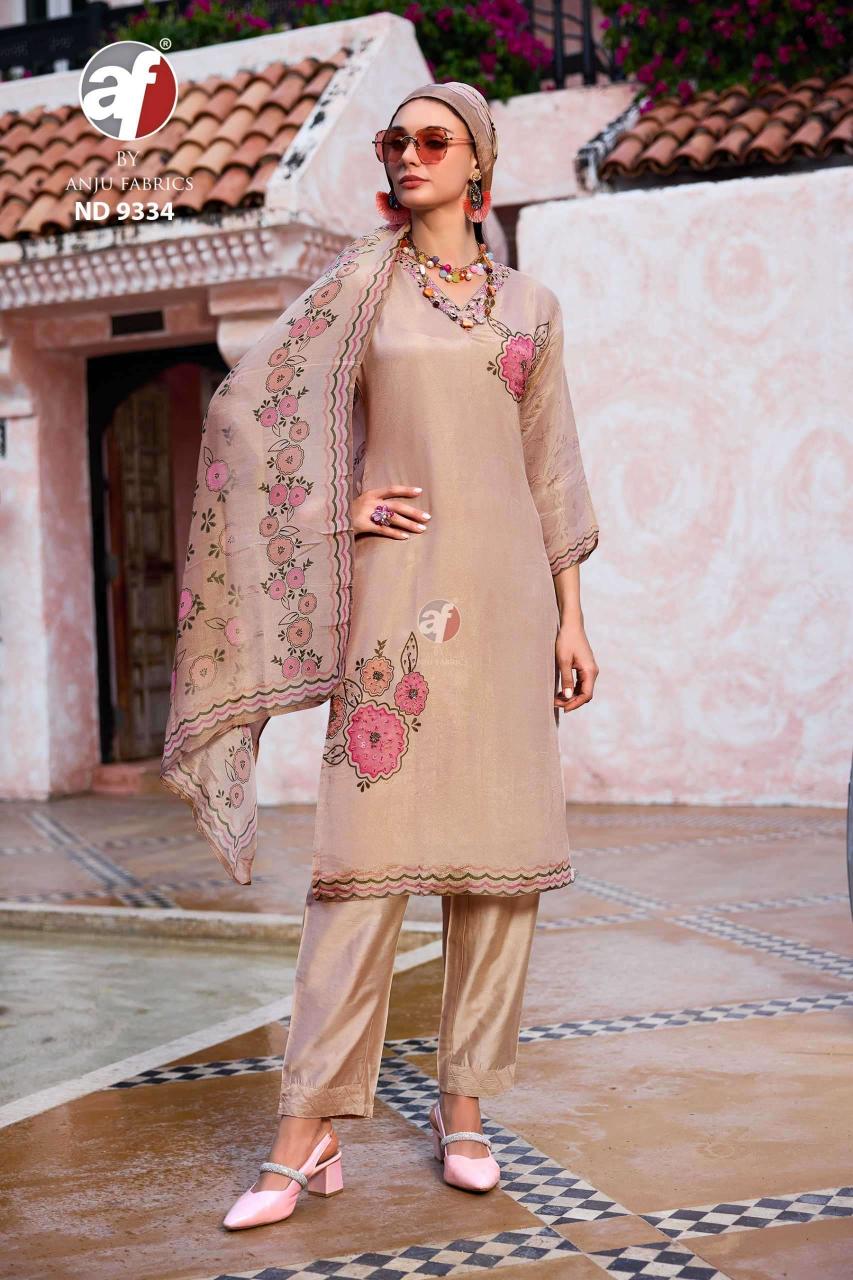 anju fab 9334 PURE TISSUE SHIMMER wholesale readymade salwar kameez in surat