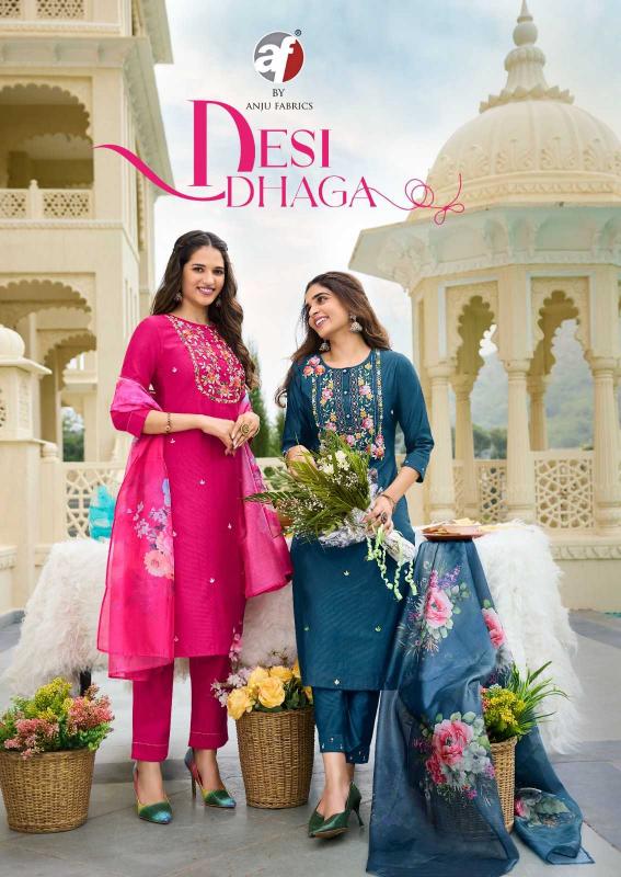 anju fab desi dhaga series 3881-3886 VISCOSE NYLON wholesale readymade salwar kameez in surat