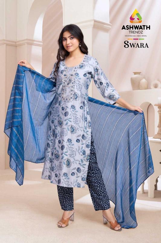 ASHWATH TRENDZ SWARA MODAL PRINT STYLISH STRAIGHT CUT FULLY STITCH 3PCS COMBO DRESS