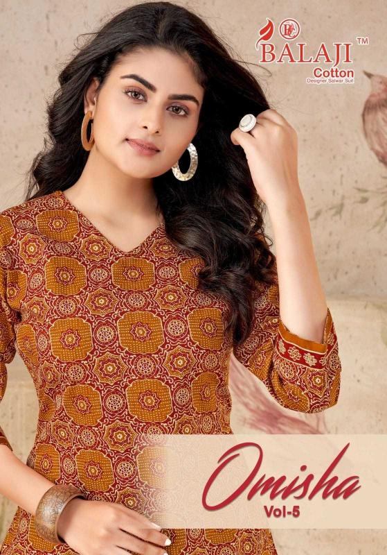 balaji cotton omisha vol 5 series 5001-5010 COTTON PRINT wholesale kurti in surat 