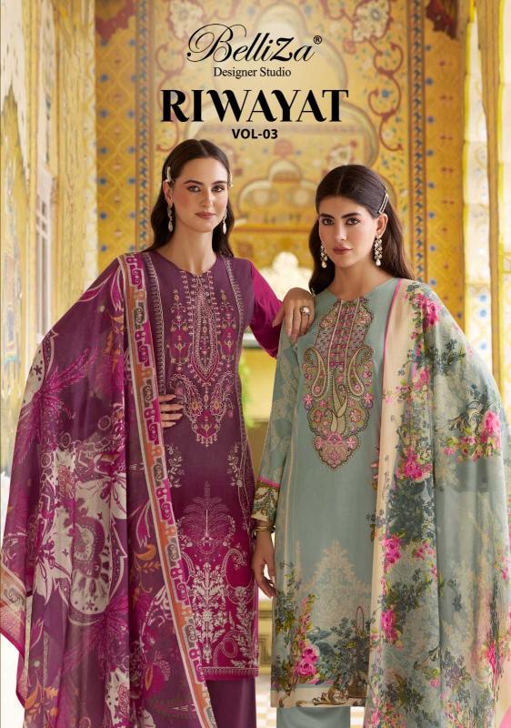 belliza riwayat vol 3 series 956001-956008 Pure Viscose wholesale salwar kameez in surat