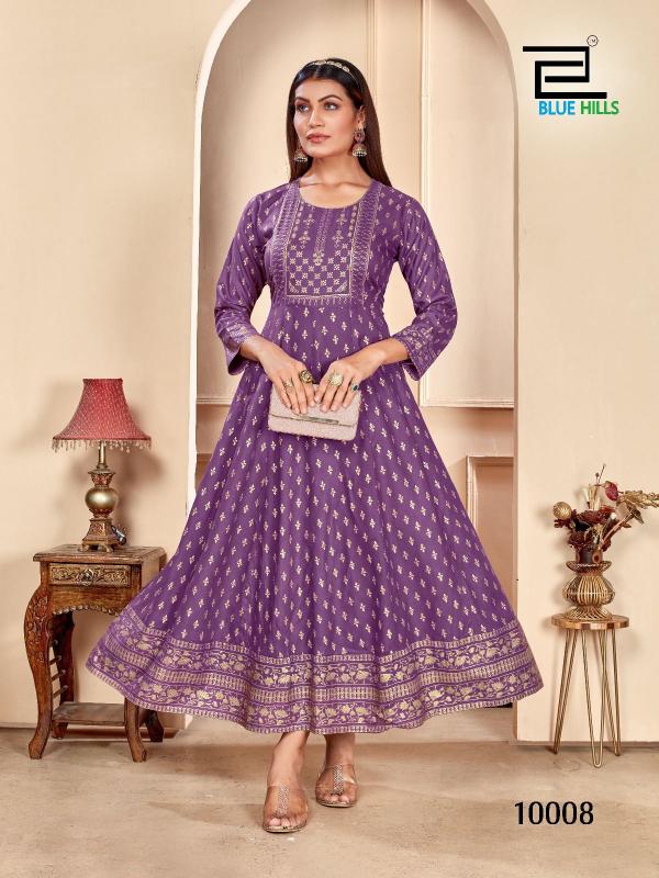 Blue Hills Anarkali Kurtis with Shimmer | Elegant Ethnic Wear Collection