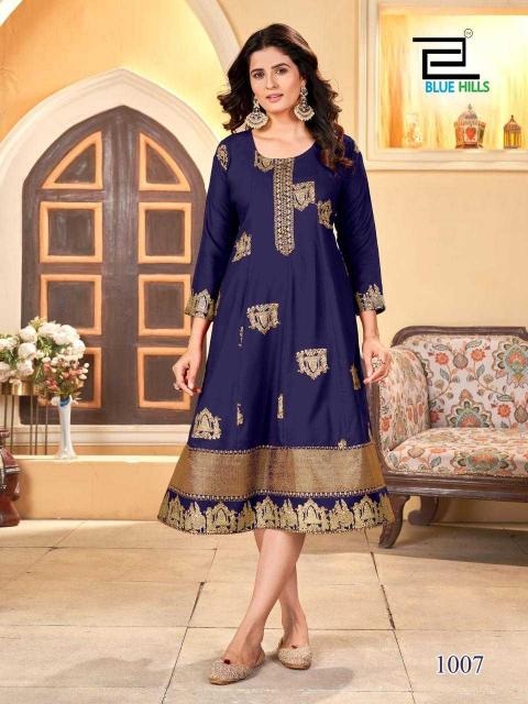 blue hills palki special series 1001-1008 Rayon 14 KG Anarkali  wholesale kurti in surat 