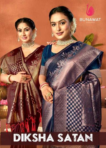 bunawat diksha series 1001-1006 satin silk wholesale saree in surat 