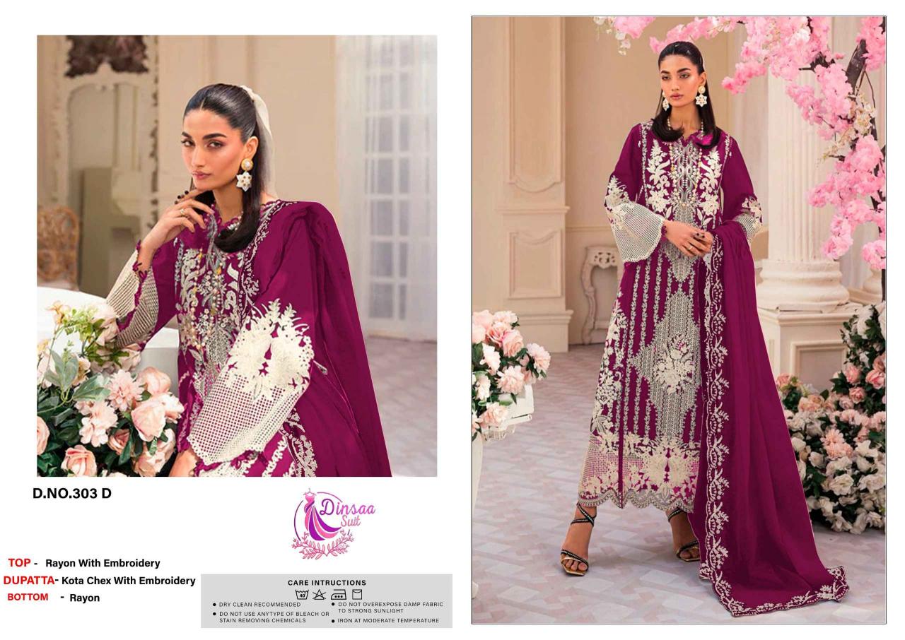 Dinsaa Suit Stylish Pakistani Salwar Suits 303 for Elegant Ethnic Wear