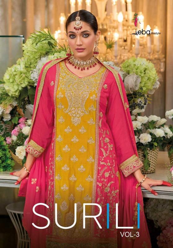 eba lifestyle surili vol 3 series 1706-1707 Hevy chinon  wholesale readymade salwar kameez in surat