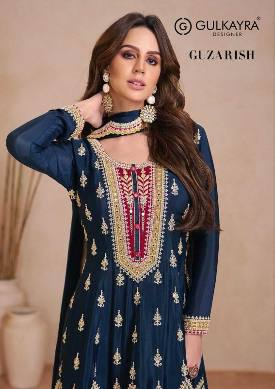 gulkayra guzarish series 7475-7477 Real Chinon wholesale readymade salwar kameez in surat