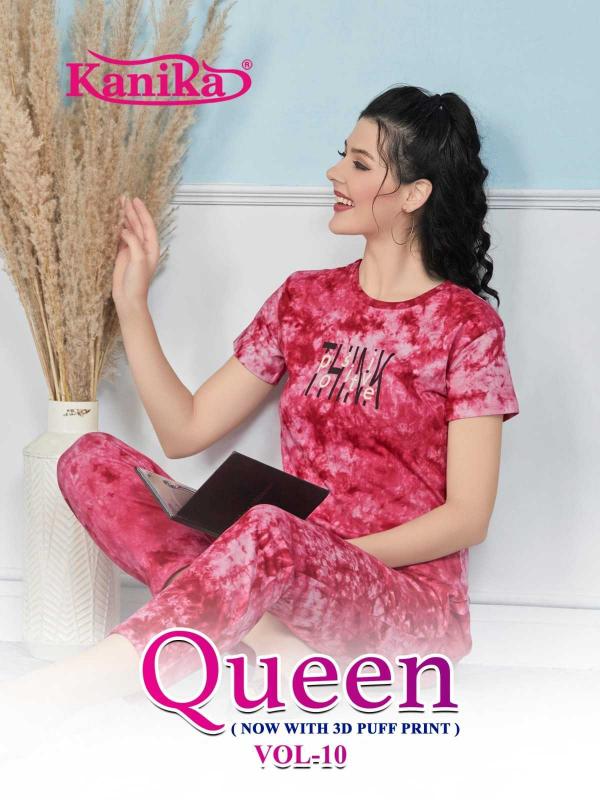 kanika queen vol 10 series 1001-1008 pure Cotton Hosiery  wholesale tshirt with pant in surat 