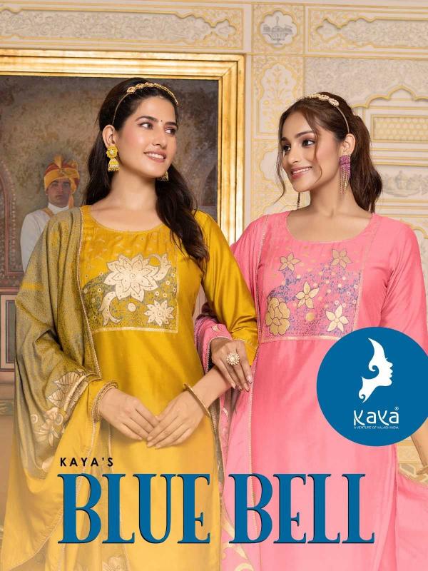 kaya blue bell series 01-06 viscose chanderi  wholesale readymade salwar kameez in surat