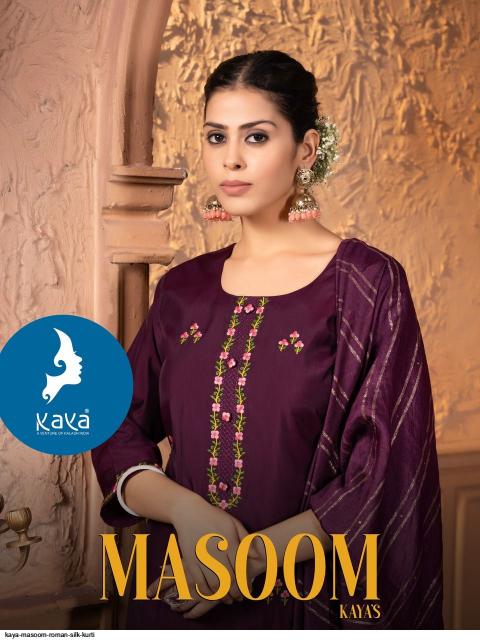 KAYA MASOOM series 01-08 ROMAN SILK wholesale readymade salwar kameez in surat