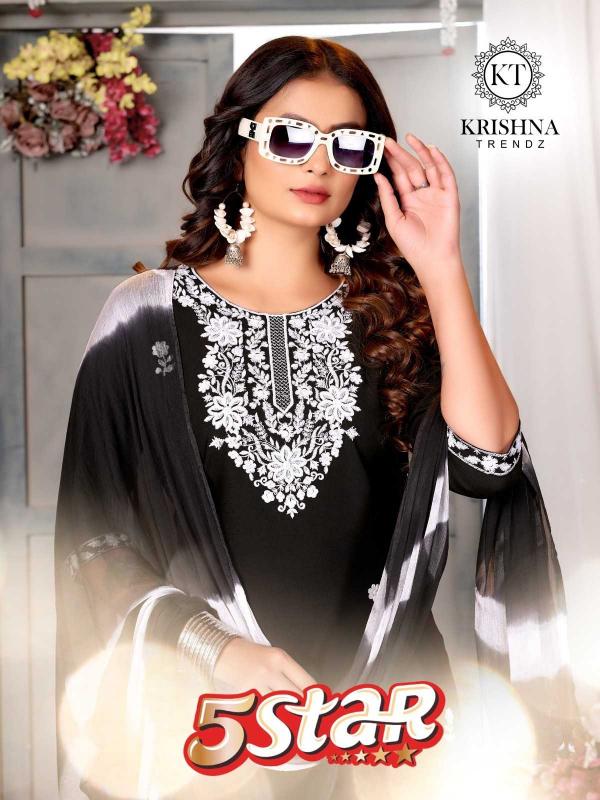 krishna trendz 5 star series 1001-1008 rayon 14kg  wholesale kurti in surat 