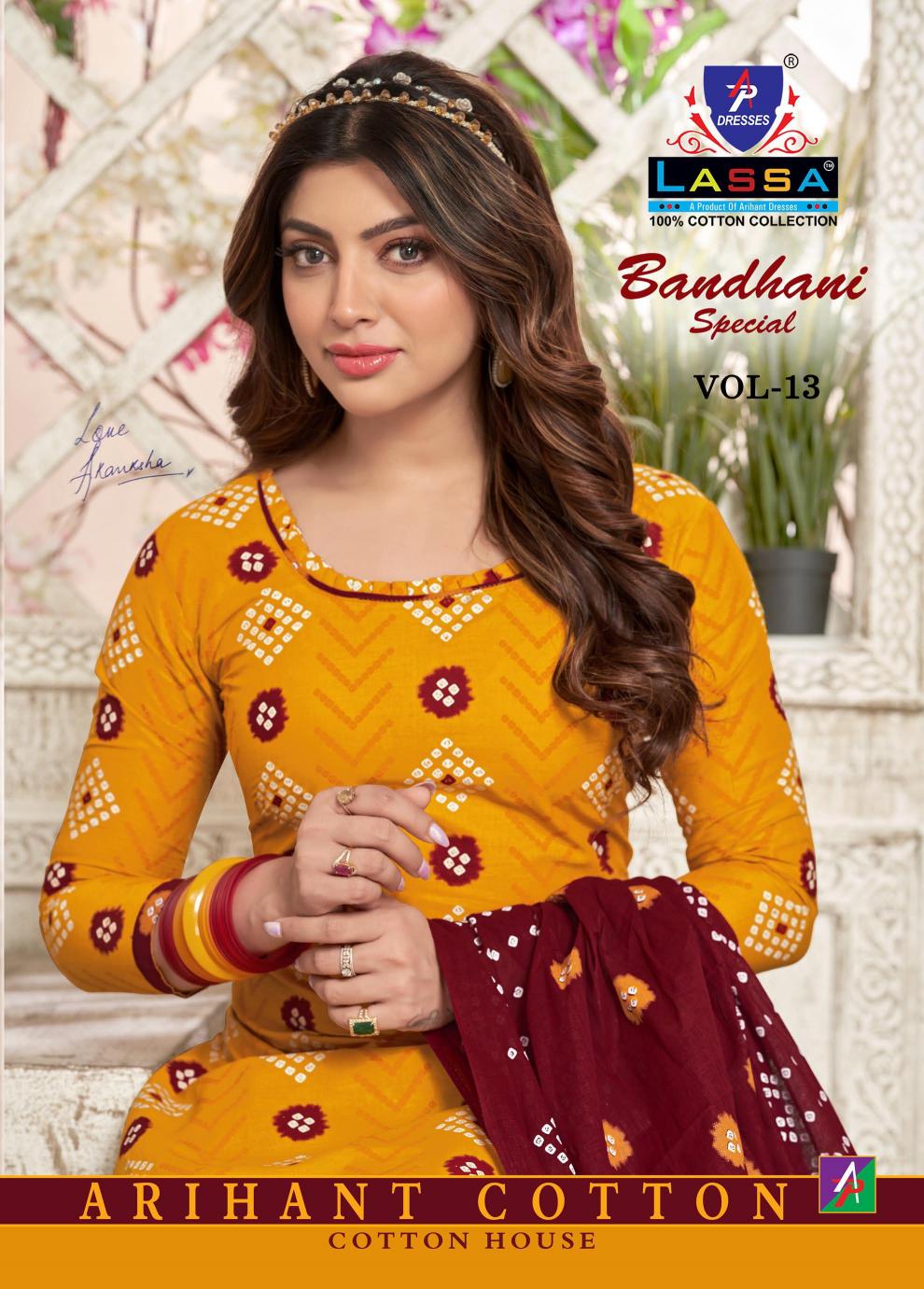 Lassa Bandhani Special Vol-13 series 1301-1310 Pure Cotton wholesale salwar kameez in surat