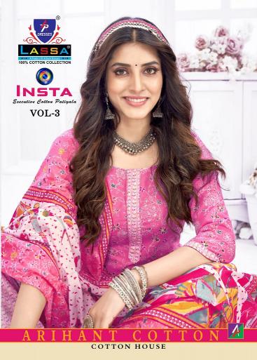 Lassa Insta Vol-3 series 3001-3010 Pure Cotton wholesale salwar kameez in surat  