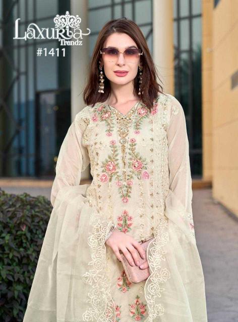 Laxuria Trendz 1411 Organza Occasion Wear Readymade Pakistani Dress for Wholesale