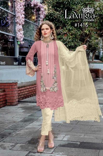 Laxuria Trendz 1416 Hit Design Georgette Readymade Pakistani 3PC Dresses for Wholesale