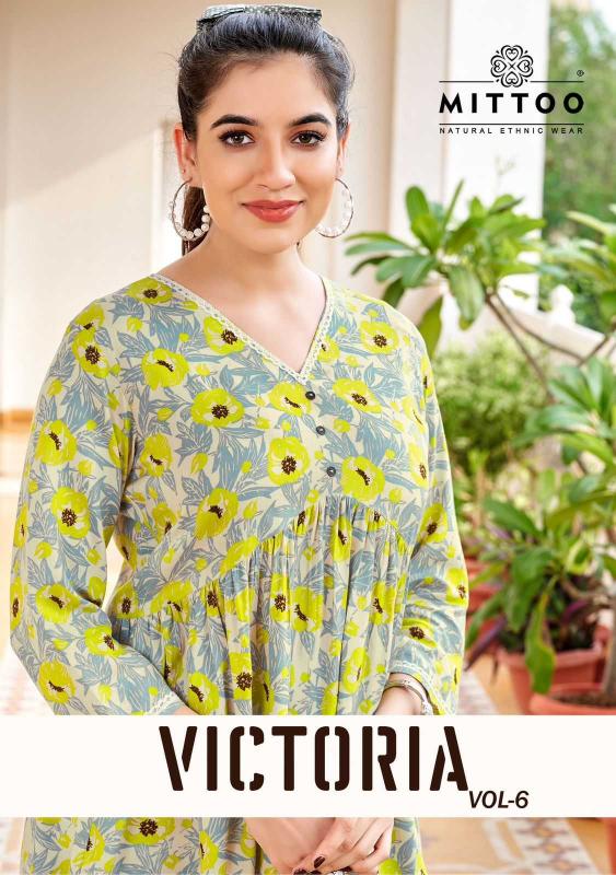 mittoo victoria vol 6 series 5029-5034 Rayon Print wholesale kurti in surat 