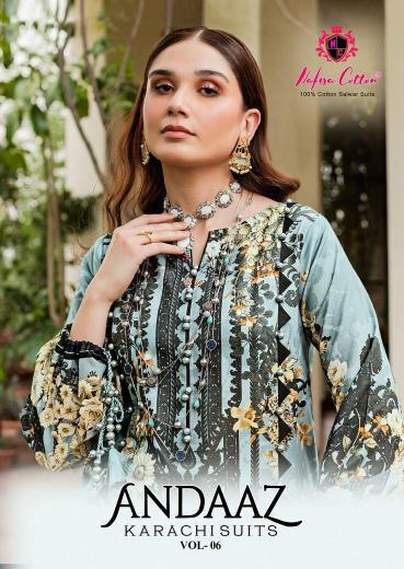 Nafisa Andaaz Vol-6 Series 6001-6006 Cotton Dress Material  Wholesale Collection