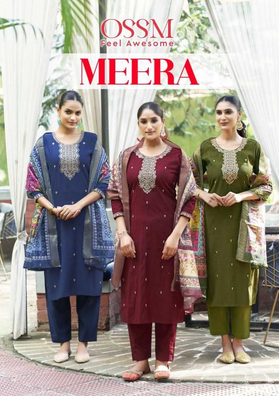 ossm meera series 1001-1006 Viscos Vetican Silk wholesale readymade salwar kameez in surat