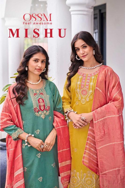 ossm mishu series 1001-1004 Premium Roman wholesale readymade salwar kameez in surat