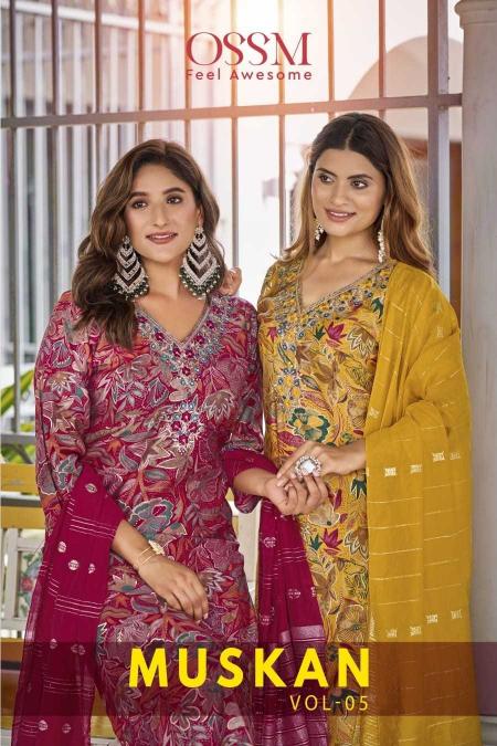 ossm muskan vol 5 series 1001-1006 Premium Chanderi wholesale readymade salwar kameez in surat