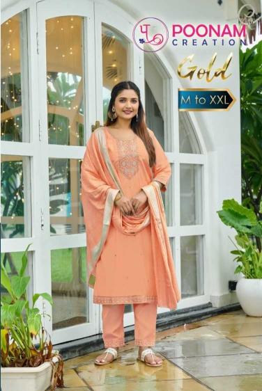 poonam gold HEAVY ROMAN SILK wholesale readymade salwar kameez in surat