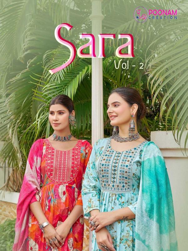 poonam sara vol 2 series 1001-1008 RAYON wholesale readymade salwar kameez in surat