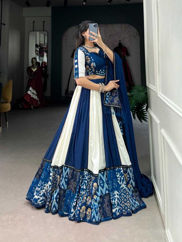 pr lnb1714blu rayon print navratri wholesale lehenga in surat