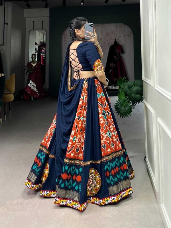 pr lnb1745 rayon mirror gamthi work  wholesale lehenga in surat