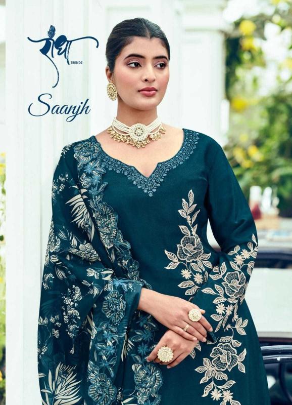 radha trendz saanjh series 2081-2085 heavy premium chinon wholesale readymade salwar kameez in surat