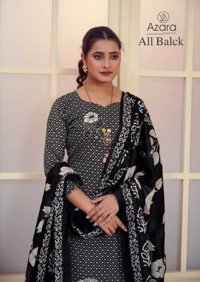 radhika azara all black series 12001-12004 pure jaam cotton wholesale salwar kameez in surat