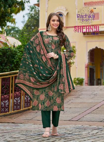 Radhika Lifestyle Shehnai Vol 1 Series 1001-1006 Vatican Print Readymade Casual Big Size Suit