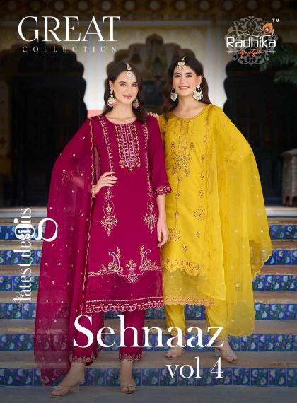 radhika sehnaaz vol 4 series 4001-4006 PURE ROMAN SILK  wholesale readymade salwar kameez in surat