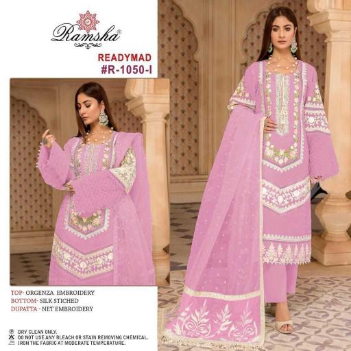 ramsha 1050 ijkl ORGENZA EMBROIDERY  wholesale readymade salwar kameez in surat