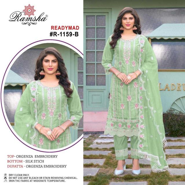 ramsha 1159 nx ORGENZA EMBROIDERY  wholesale readymade salwar kameez in surat