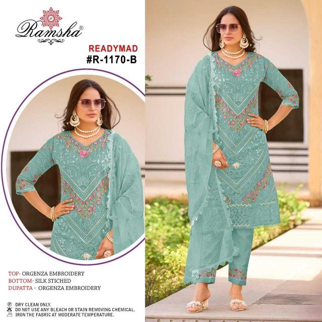 ramsha 1170 nx organza embroidery wholesale readymade salwar kameez in surat