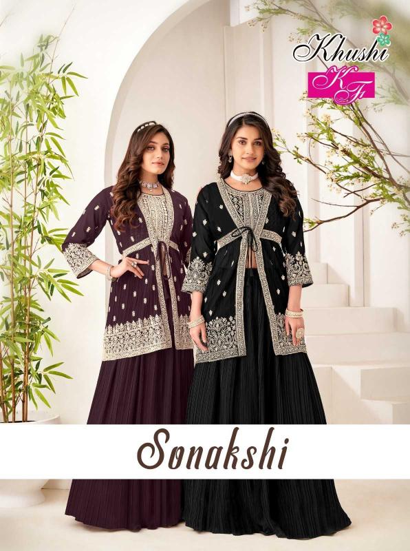 Khushi Fashion Sonakshi Series 2001-2006 Georgette Readymade Shrug Set with Skirt Supplier