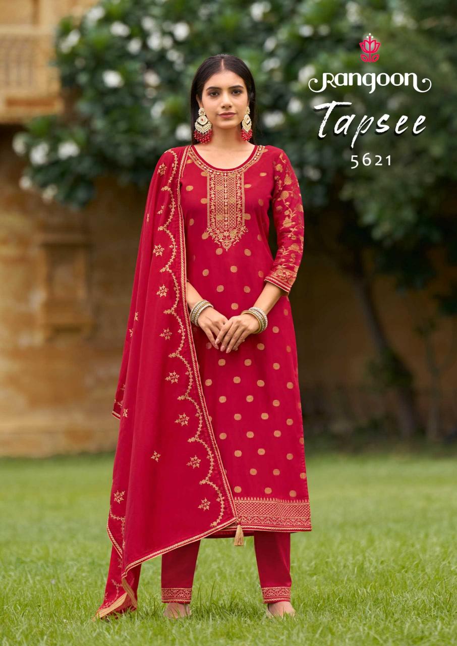 rangoon tapsee series 5621-5624 Muslin Jacquard wholesale salwar kameez in surat