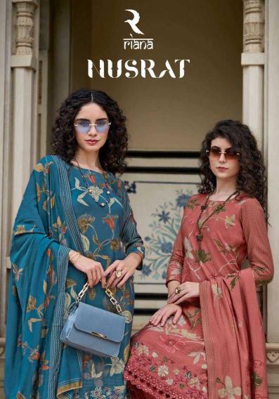 Riana Nusrat Series 1111-1116: Stylish Unstitched Muslin Print Salwar Suits