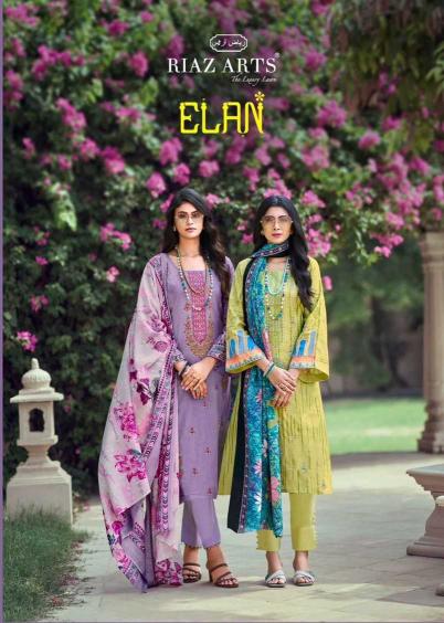 riaz arts elan series 8001-8007 pure karachi lawn wholesale salwar kameez in surat