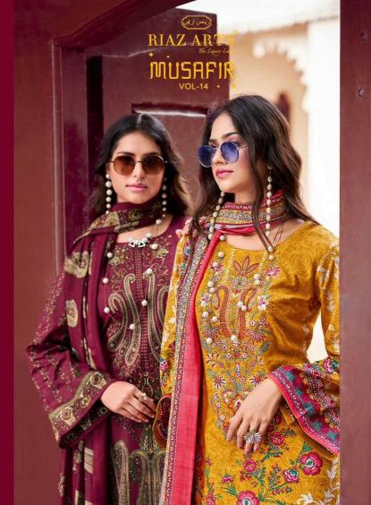 riaz arts musafir vol 14 series 19001-19008 PURE KARACHI LAWN wholesale salwar kameez in surat