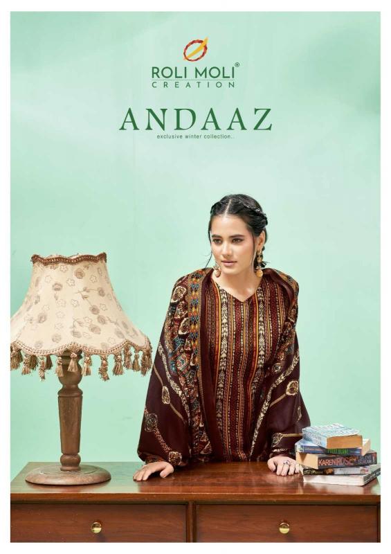 Roli Moli Andaaz Series 1001-1008 Full Stitch Pashmina Winter Special Salwar Kameez 