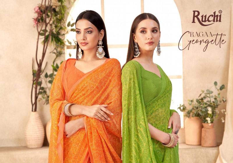 ruchi ragaa georgette vol 12 series 37301-37303 Georgette wholesale saree in surat 