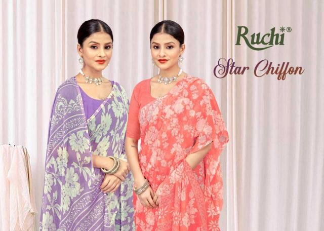 ruchi star chiffon 174 series 37001-37003 Chiffon wholesale saree in surat 