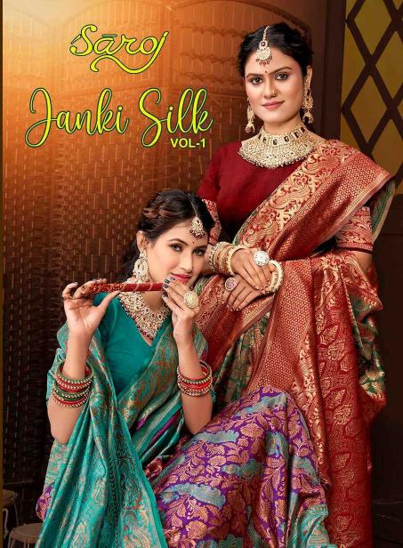 Saroj Janki Silk vol 4 series 1001-1006 Soft Silk wholesale saree in surat 