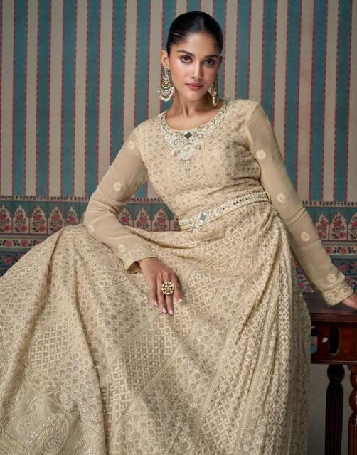 Sayuri Designer Zarina Series 5620 to 5621 - Exclusive Georgette Full Stitch Indo Western Gown Wholesale, Surat