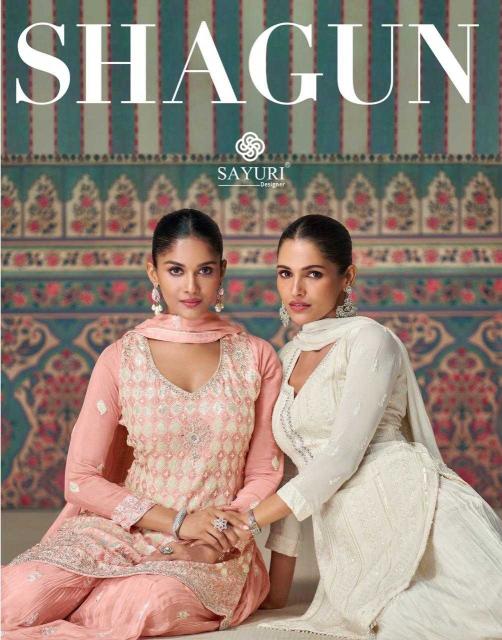 sayuri shagun series 5617-5619 PREMIUM REAL CHINON SILK  wholesale readymade salwar kameez in surat