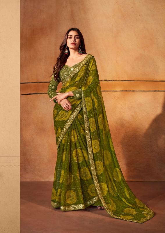 Stavan Gerua Chiffon Sarees with Embroidery Border - Collection